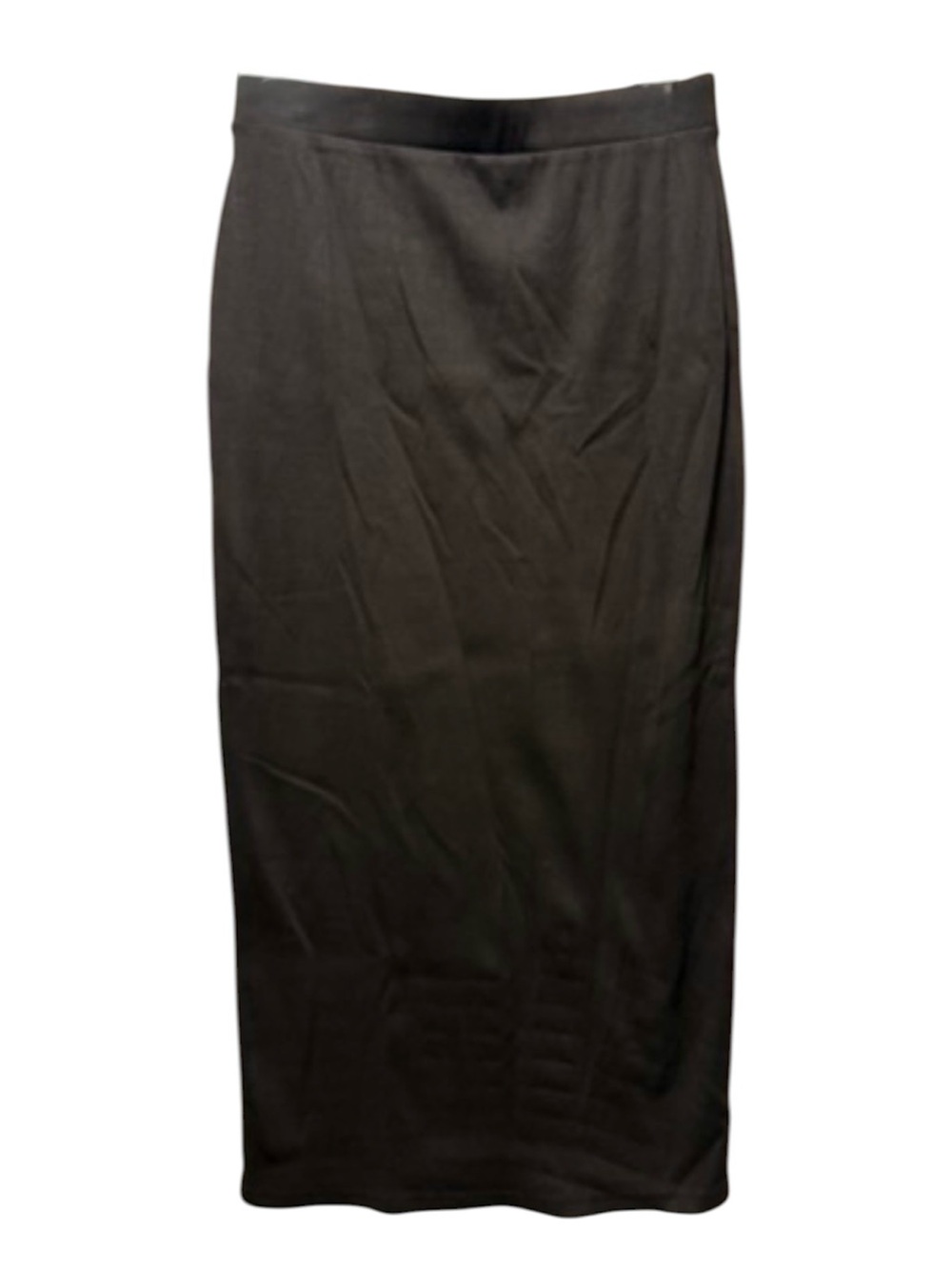 Black Ribbed Knit Column Maxi Skirt XL Modest Minimalist - Picture 3 of 5